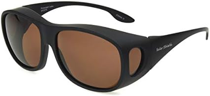 Dioptics unisex adult Solar Shield Elm Sunglasses Fits Over Sunglasses, Black/Amber, 54 mm US