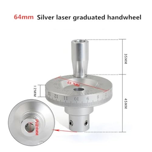Volant machine-outil 12mm en métal durable pour réglage d'échelle précis - 5
