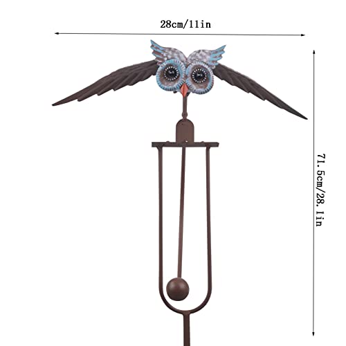 Flying Owl Garden Art Gifts - Wind Spinners Bird Pinwheels For Yard And Garden,Moving Owl For Scaring Birds,Life-Like-Garden Art-Bird Garden Patio Decoration (2Pcs) #TOP7