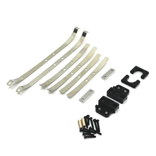 BEWAQO Accesorios Coches RC para MN82 para LC79 Amortiguador Eje Trasero Metal Ballestas Y Juego Soporte Montaje Asiento Fijo 1/12 RC Piezas Actualización Automóviles Accesorios Modificación(Black)