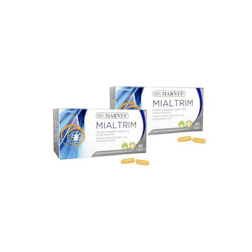 Marnys Mialtrim - Pack Ahorro 2 x 60 Cápsulas - Con Lúpulo, Yuca, Curcúma, Harpagofito, Ortiga, Vitamina C y Ácido Hialurónico - Para Músculos, Huesos y Articulaciones