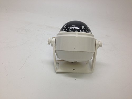 Brújula náutica blanca con soporte 2.25 pulgadas miniatura 3