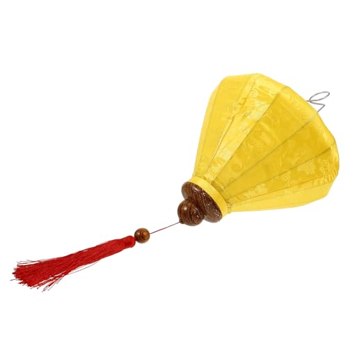 OUNONA Farol Vietnamita Decorativo para Exteriores Lámpara Colgante Forma de Gota Amarilla Estructura de Hierro Tela Flocada Adecuado para Bodas Fiestas y Decoración de Jardines