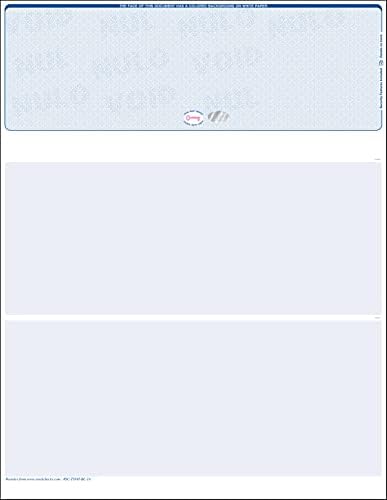 250 Hologram Checks - Top Position. High Security Blank Checks. Best Buy! (Blue scallop)