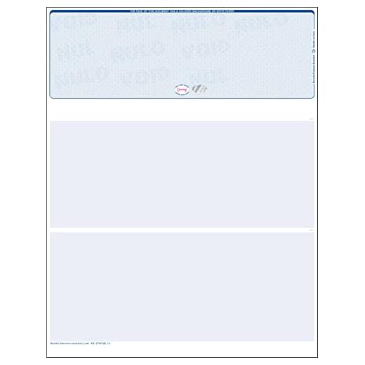 250 Hologram Checks - Top Position. High Security Blank Checks. Best Buy! (Blue scallop)