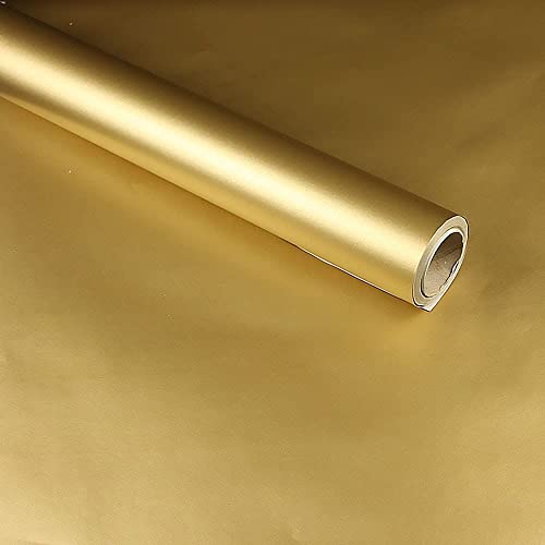 Image of HOME13 Vinyl Matellic Car Wrap Sticker Sheet Roll Air Release Bubble Free Wrap Sticker (24x96 Inches, Gold Metallic)