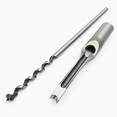 Woodworking 3/8 Inch (9.5mm) Square Hole Drill Bit Mortising Chisel Set, Mortise Chisel & Bit Set for Mortise and Tenon Machine