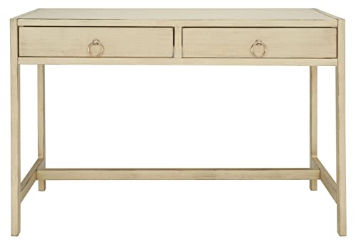 SAFAVIEH Home Collection Esther - Escritorio blanco antiguo con 2 cajones, tamaño mediano