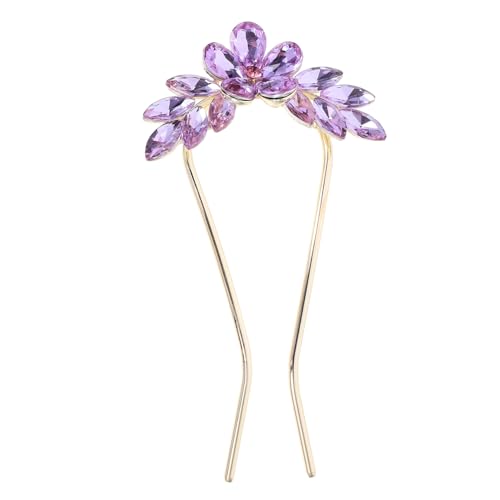 HAKIDZEL Rhinestone U-Shaped Hair Pin for Women Large Chignon Pin Hair...