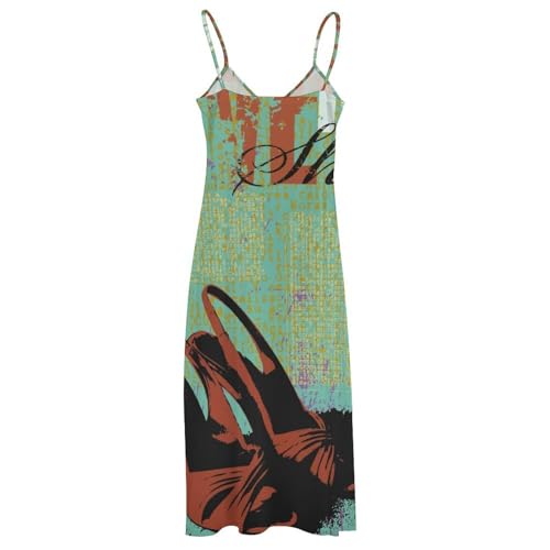 Robe Maxi pour Voyages Légère et Sans Plis Style Talons Hauts Rétro Élastique