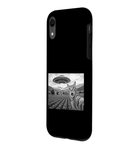 Cat Selfie with Alien UFO Funny Cat Gifts for Men Women Kids Coque pour iPhone XR – vue 2