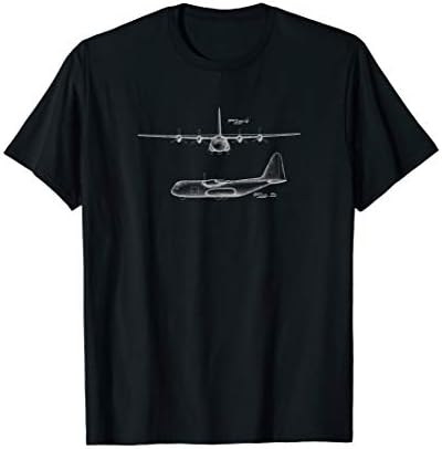 C130 Hercules Military Plane design drawing graphic T-shirt