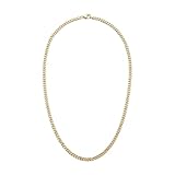 s.Oliver Herren Necklace - Halskette aus mattiertem Edelstahl - IP Gold - Panzerkette 50 cm -...