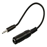 Color del producto es negro CABLEPELADO Cable de Audio Estereo Jack 6.35 Hembra a Jack 3.5 Macho 0.20 M Negro