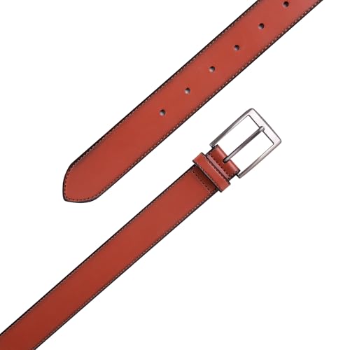 KM Legend Cinto masculino de couro para trabalho, negócios e casual, Marrom americano, 46