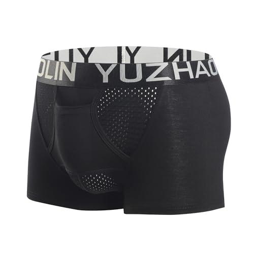 Mens Functional Boxers Briefs Separate Underwear Enhancing Pouch Trunks Short Leg Boxers