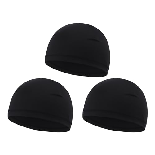 YUNGLOO 3 diademas elásticas para niños que absorben la cabeza para fútbol, ciclismo, deportes, niños, bicicletas, cascos, Negro, Talla única