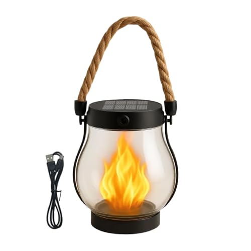 Farolillos solares - USB y luces colgantes | Lámparas de jardín impermeables con carga solar y USB | Decoración colgante para casa de campo, balcón, árbol, pérgola y terraza al aire libre