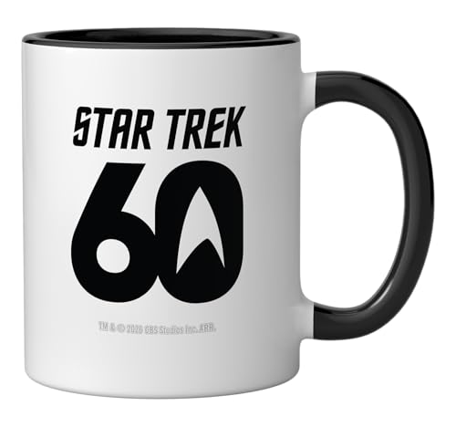 Star Trek 60 Logo Taza Cerámica Oficial Negra/Blanca miniatura 2