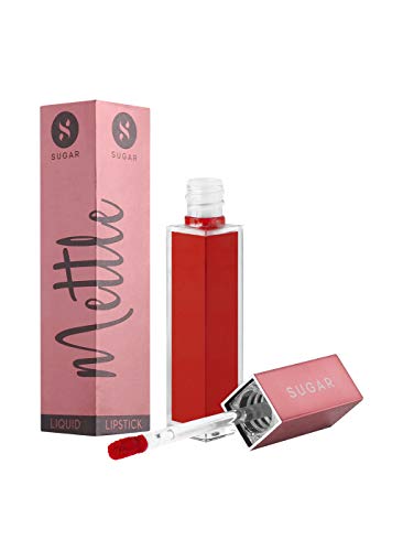 Image of SUGAR Cosmetics Mettle Liquid Lipstick - 06 Electra (Orange with hints of red)