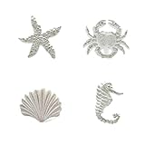 Maße Knauf: ca. Seestern-7,4 x 6,6 cm/2,9 x 2,7in; Muschelschale- 6,4 x 5,4 cm/2,55 x 2,12in; Seepferdchen-4,5 x 6,7cm/1,71 x 2,69in; Krabbe-7 x 5,8 cm/2,76 x 2,31in. Schraubenlänge ca. 2.1cm/0.85in.