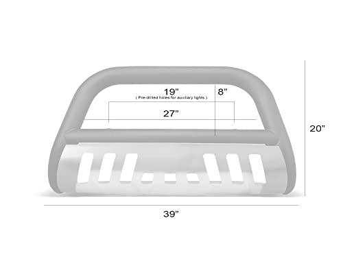 Image of Armordillo 8713648 Classic Series Bull Bar - Matte Black with Aluminum Skid Plate Fits 2009-2018 Dodge Ram 1500 /2019-2023 Classic