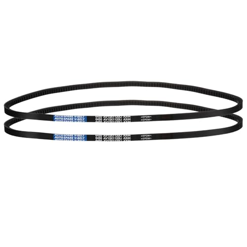 Image of AX44 Belt, Raw Edge Cogged Industrial Rubber EPDM V-Belt, Pack of 2 | 1 /2 inch(13mm) Width x 44 inch(1120mm) Inside Circumference x 5 /16 inch(8mm) Height