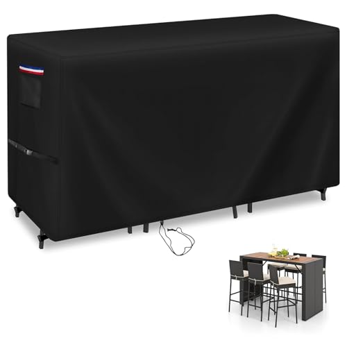 Iptienda Patio Furniture Covers for High Top Table and Chairs-74x38.5x41in