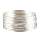 CYDZSRA Vielseitiger Memory Draht für Schmuck und Perlenarbeiten mit 50 Schlaufen. Ideal zum Selbermachen einzigartiger Schmuckstücke. Langlebiges Zubehör, Silber