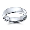 Bling Jewelry Plain Simple Dome Couples Titanium Wedding Band Polished Ring For Men For Women Comfort Fit Silver Tone 5MM #1
