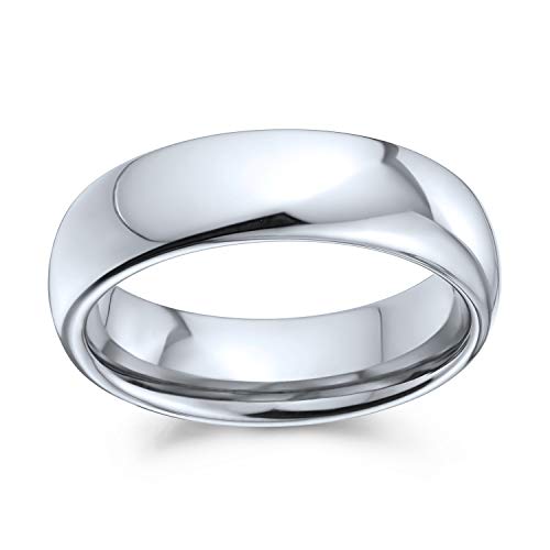 Anillo de boda de titanio dorado de 6mm unisex con diseño clásico de cúpula lisa 3