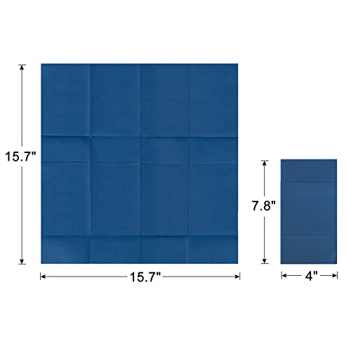 Linen-Feel Navy Blue Paper Napkins, 50 Pcs Cloth Like Dinner Napkins With Built-In Flatware Pocket, Pre-Folded Absorbent Napkins Disposable Guest Paper Hand Towels For Bathroom, Weddings Party Napkins #TOP1