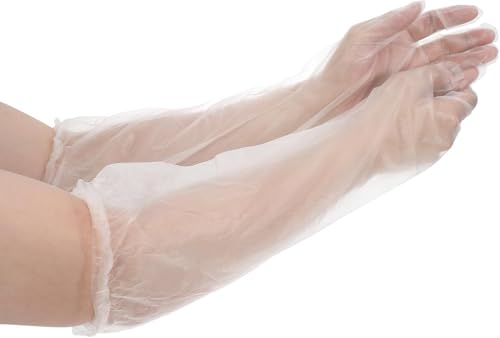 30pcs Long Disposable Cleaning Gloves, 23.6inch Elbow Length Plastic Waterproof Sleeve for Cooking, Dishwashing, Hair Color, Field Dressing, House Gardening