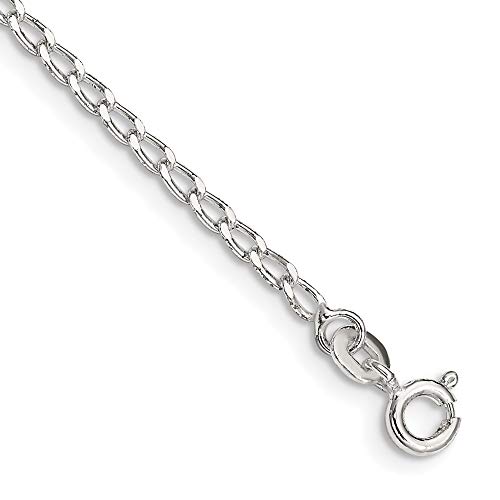 Chain Necklace White Sterling Silver style Open Link 10 in 2 mm