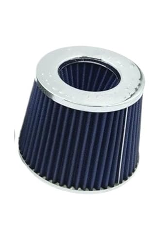 Filtre à air grand débit universel 76mm pour admission moto et auto bleu