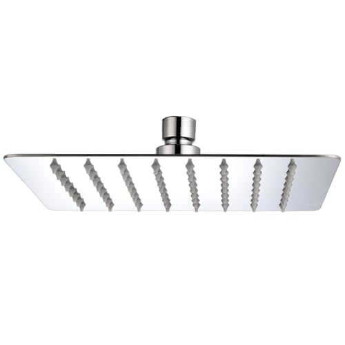KOMIRO 200 x 200 mm Tête de Douche 304 Inox, Ultra-Mince Pommeau de Douche Anti-Calcaire, Facile à Installer et à Nettoyer, Carré