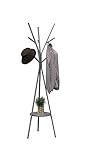 Homebi Coat Rack Hat Stand Free Standing Display Hall Tree Metal Hat Hanger Garment Storage Holder with 9 Hooks for Clothes Hats and Scarves in Black,17.72'Wx17.72'Dx70.87'H (Grey)