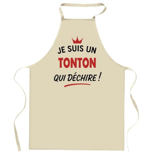 Tablier d'un tonton qui déchire pour partager des moments complices en famille
