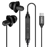 Hearprotek Sleep Headphones, Noise Cancelling Earbuds with Microphone, USB C Silicone Earbuds for, Android,Perfect for Sleeping, Snoring, Travel, Meditation, Relaxation