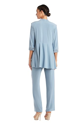 R&M Richards Women's Lace Mother of The Bride Pant Suits, Slate 18
