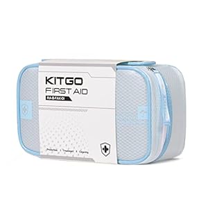 Kitgo First Aid Kit for Home Friend Lover with Essential Emergency Medical Supplies Simple and Portable for Home,Dorm,Outdoor,Car -Blue