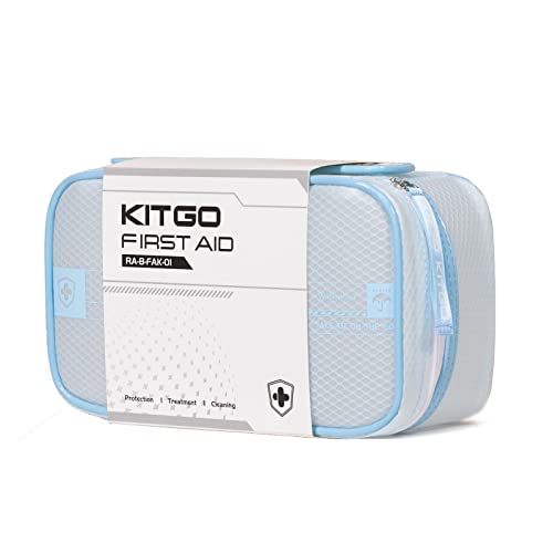Kitgo First Aid Kit for Home Friend Lover with Essential Emergency Medical Supplies Simple and Portable for Home,Dorm,Outdoor,Car -Blue