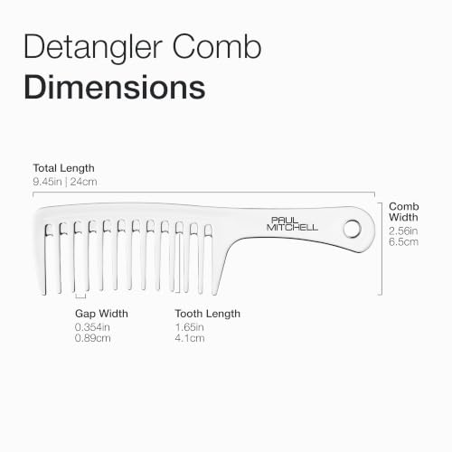 Image of Paul Mitchell Detangler Comb, Wide Tooth Comb Detangles Wet or Dry Hair