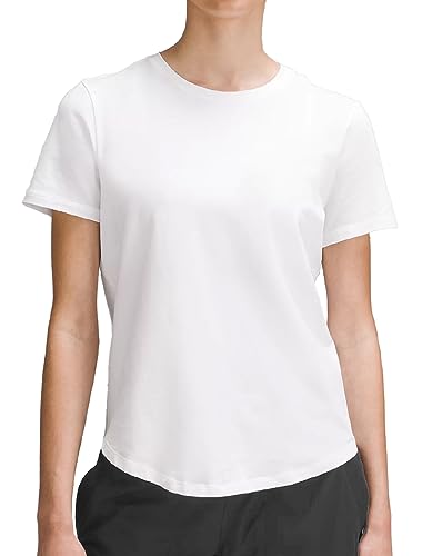 Lulucheri Women's Workout T-Shirt Short Sleeve Lightweight Crew Neck Shirts Yoga Running Exercise Athletic Tee Top (Large, White Sand) #TOP15