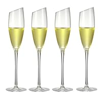 Amazon｜ガラス製シャンパンフルート4パック、シャンパングラス4