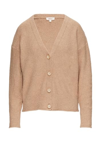 s.Oliver Strickjacke aus Baumwoll-Bouclé Hellbraun 40