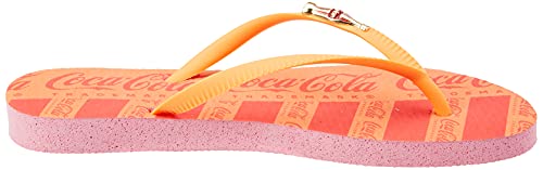 Sandálias Coca-Cola, Coca-Cola Straps, Rosa Claro/Pessego 2, Feminino, 36