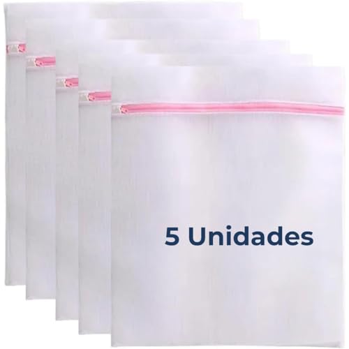 Kit 10/5 Sacos para Lavar Roupa 30x40cm - Zíper Reforçado | Sacos para Máquina | Saquinho de Roupas Delicadas, Protetor Anti-Fiapo | Kit Lavanderia Reutilizável | Premium MyBrins (5 unid)