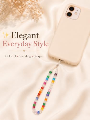 Image of Handmade Beaded Phone Charm Strap for Women & Girls | Aesthetic Mobile Charm | Pearl & Crystal Bead Wrist Strap | Cute Phone Bag Accessory | Korean Style