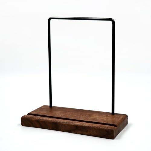 sdroceRyaM Vinyl Record Holder Walnut Wood Vinyl Record Display Stand Tabletop Record Collection Holders for Albums, LP Storage